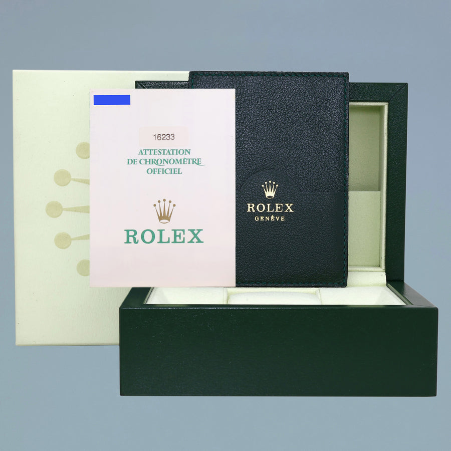 PAPERS DIAMOND Pearl Rolex DateJust 16233 Two-Tone Yellow Gold Jubilee Watch Box