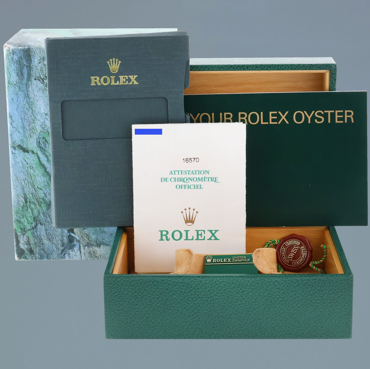 MINT 1998 PAPERS Rolex Explorer II 16570 Black Date GMT 40mm Watch Box