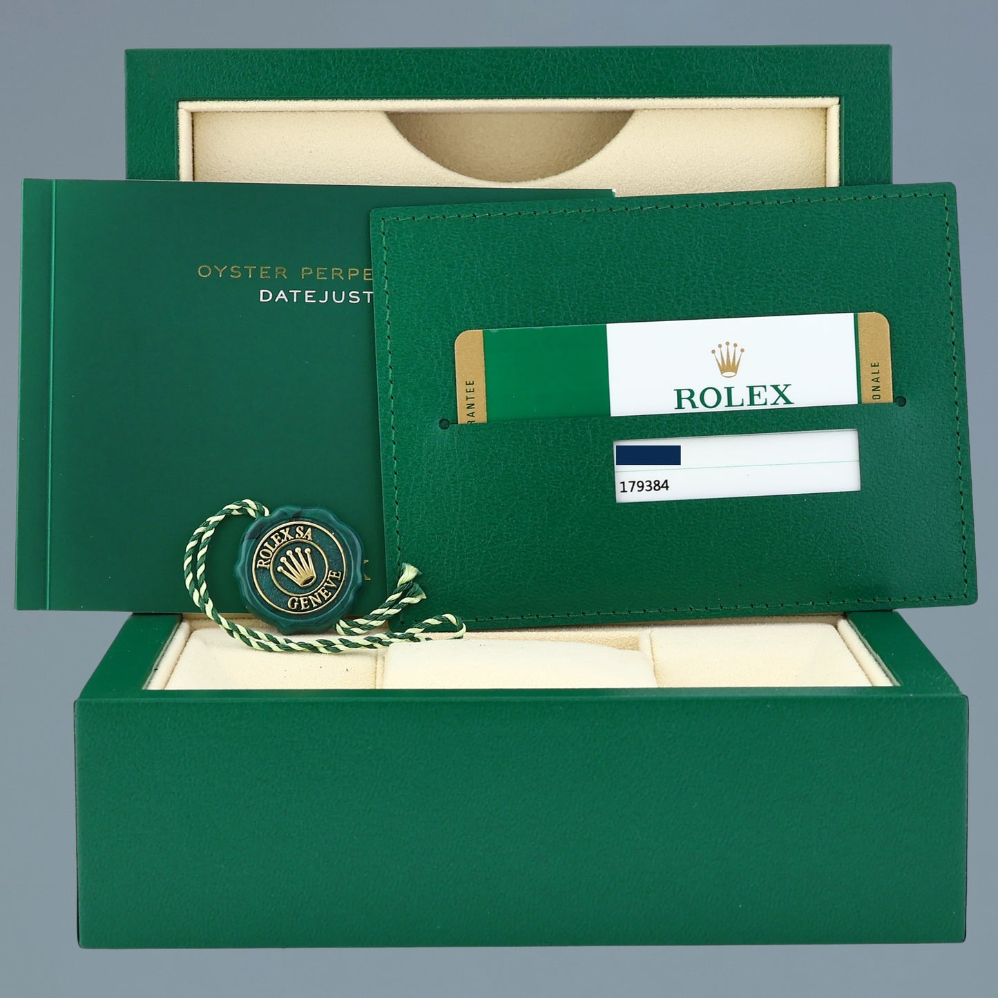 2015 MINT PAPERS Ladies Rolex DateJust 179384 Diamond Ivory Sunbeam Oyster Watch Box