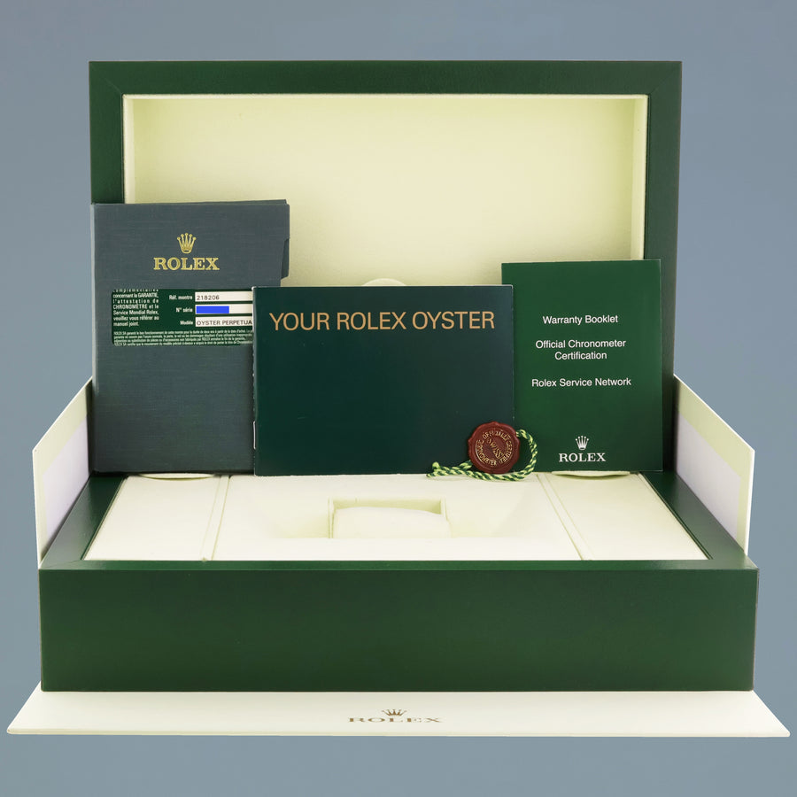 2014 PAPERS MINT Rolex Day-Date 41mm Blue Roman Platinum President 218206 Watch Box