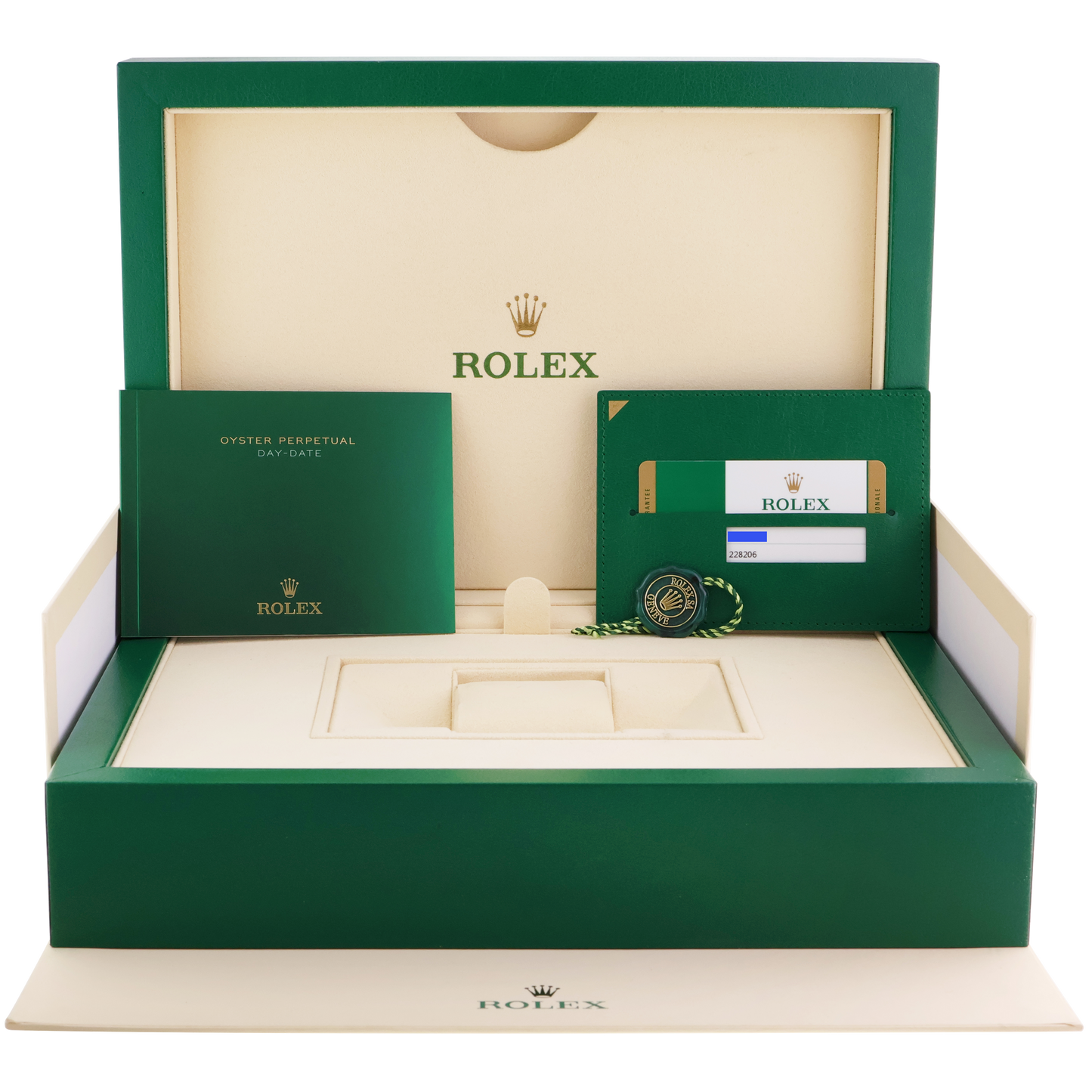 MINT PAPERS Rolex Platinum President Day Date Meteorite Diamond 228206 Watch Box