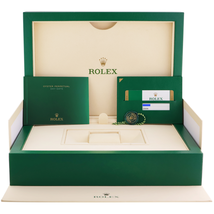 MINT PAPERS Rolex Platinum President Day Date Meteorite Diamond 228206 Watch Box