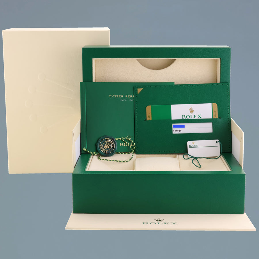 MINT PAPERS Rolex Day-Date 40 President 228238 Silver Stick Gold Watch Box