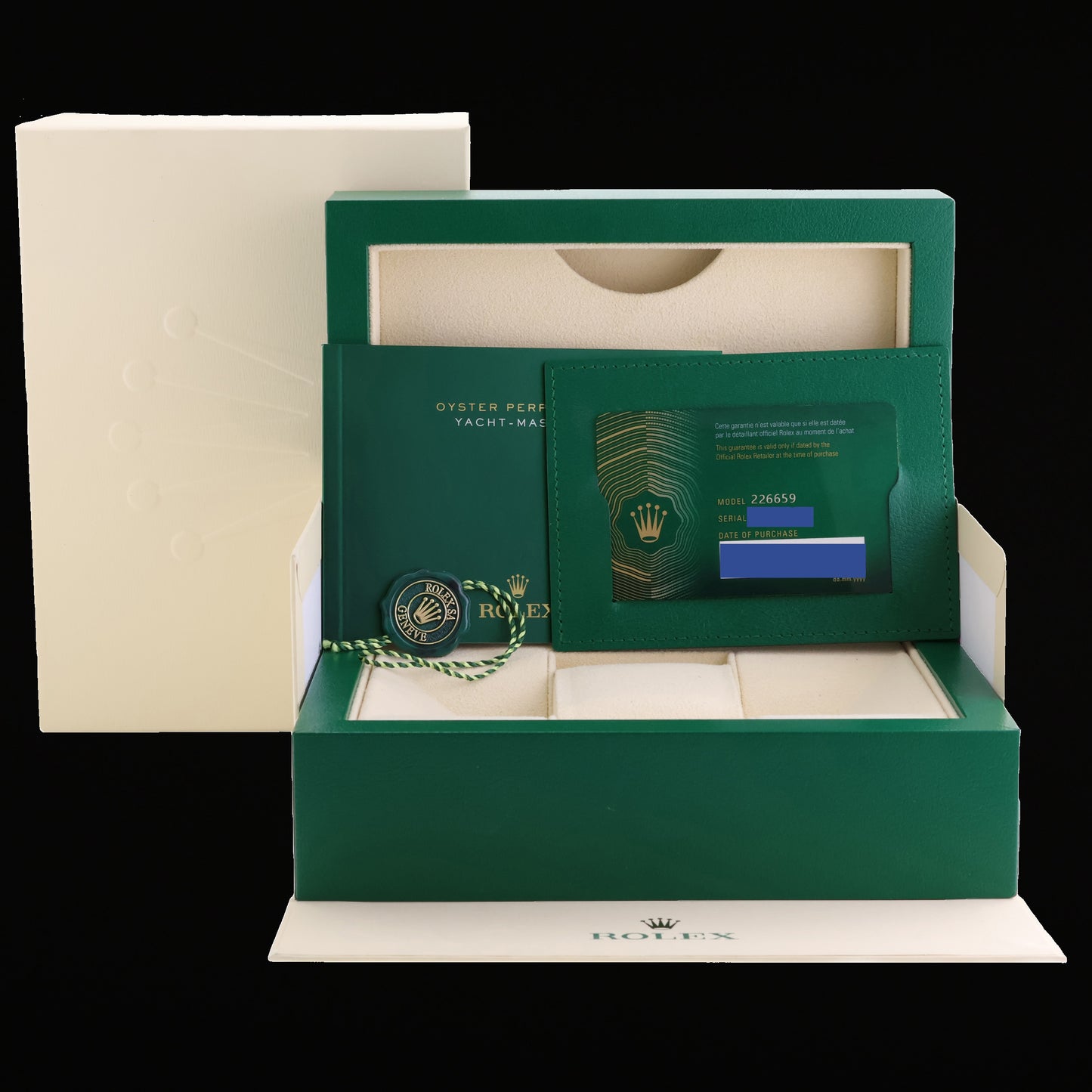 2022 NEW PAPERS Rolex Yacht-Master 226659 White Gold 42mm Oysterflex Watch Box