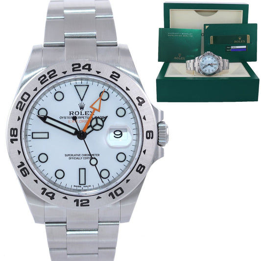 MINT PAPERS Rolex Explorer II 42mm 216570 White Polar Steel Date Watch Box