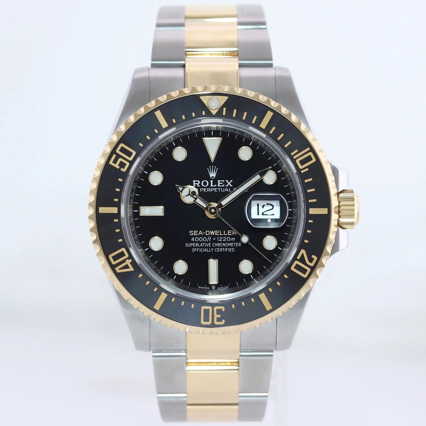 2022 MINT Rolex Sea-Dweller 43mm Two-Tone Yellow Gold 126603 Steel Black Watch