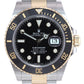 2023 Rolex Submariner 41mm Ceramic Black 126613 LN Two Tone Yellow Gold Steel Watch