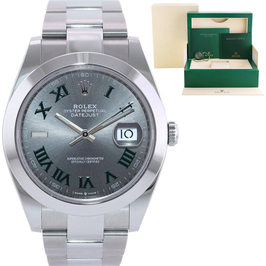 2024 NEW Rolex DateJust 41 Steel 126300 Wimbledon Oyster 41mm Watch Box