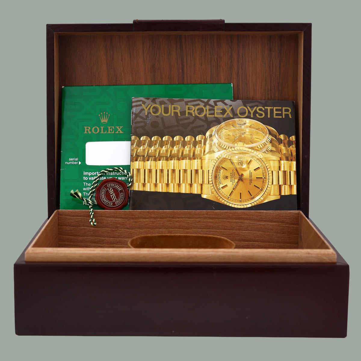 Rolex President Day-Date Blue Stick 18038 Quickset Yellow Gold Watch Box