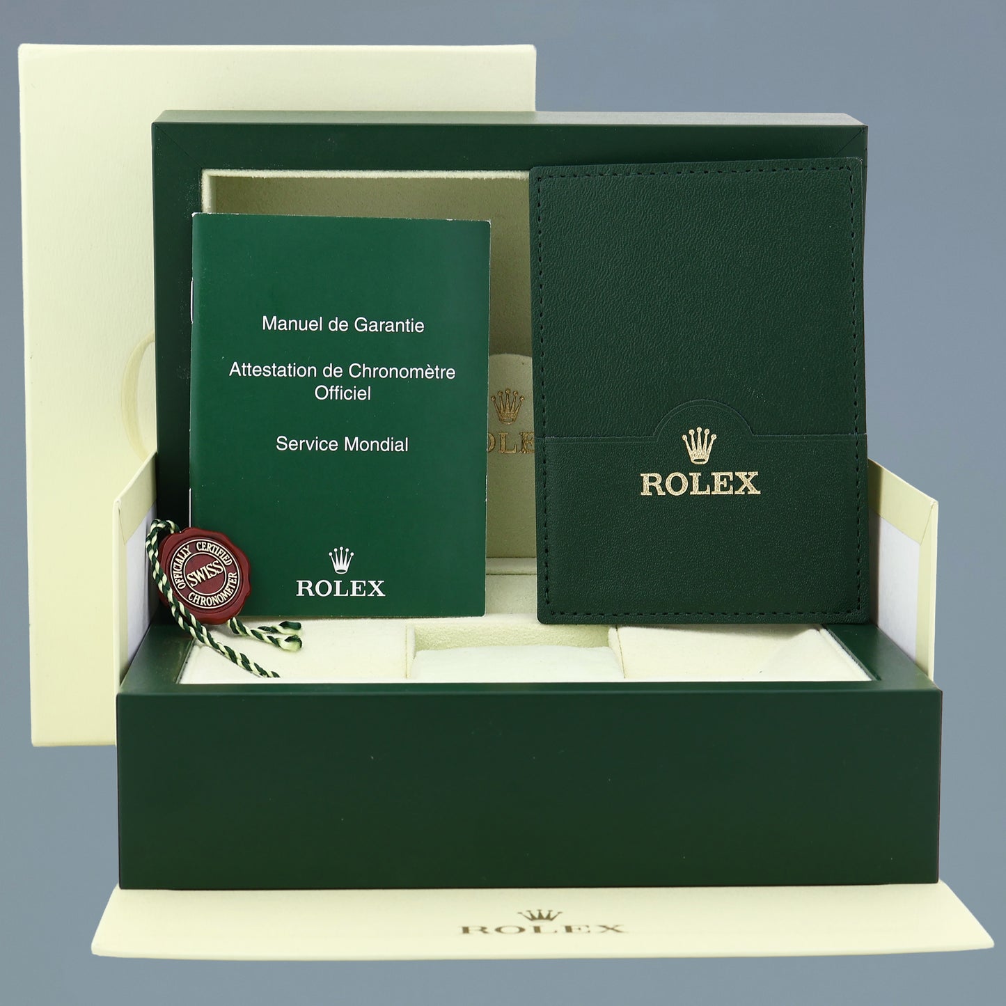MINT 2005 Rolex Yacht-Master 16623 White Sapphire Two Tone Yellow Gold Watch Box