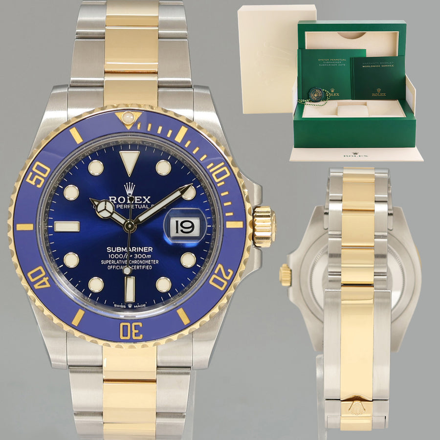 2022 MINT Rolex Submariner 41mm Blue 126613LB Two Tone Yellow Gold Watch