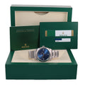 2018 Mint PAPERS Rolex Oyster Perpetual 41mm Blue Stick Oyster Watch 114300 Box