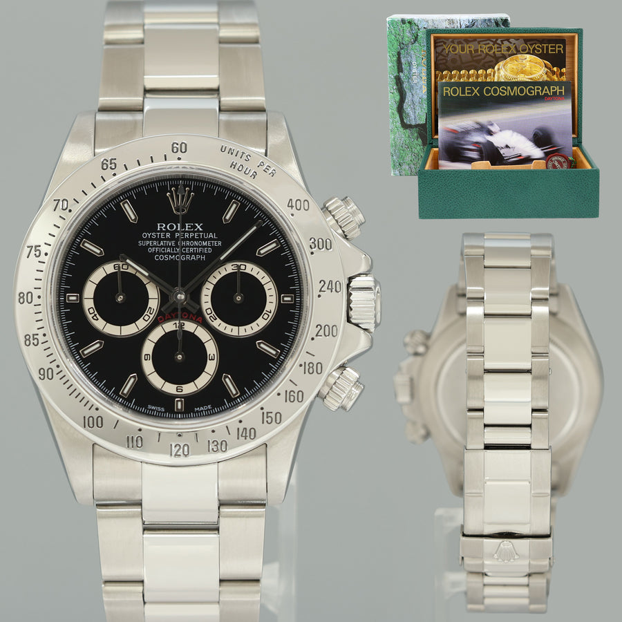 1999 MINT Rolex 16520 Zenith Daytona Chronograph Black Dial 40mm Watch Box