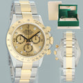 2008 MINT Rolex Daytona 116523 Champagne Diamond Steel Yellow Gold 40mm Two Tone Watch Box