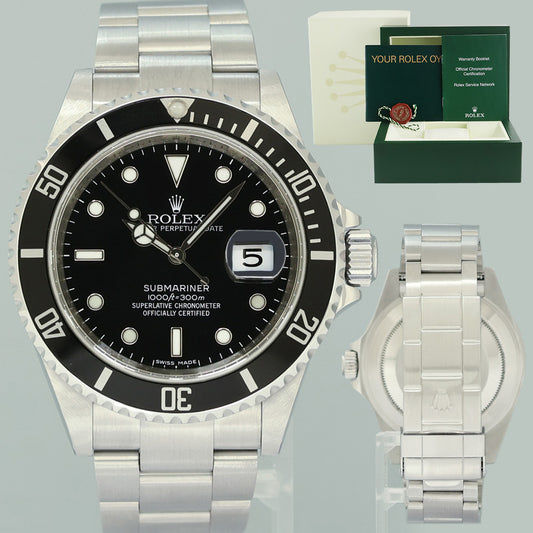 MINT 2012 Rolex 16610LN Submariner Date Stainless Steel Black Watch Box