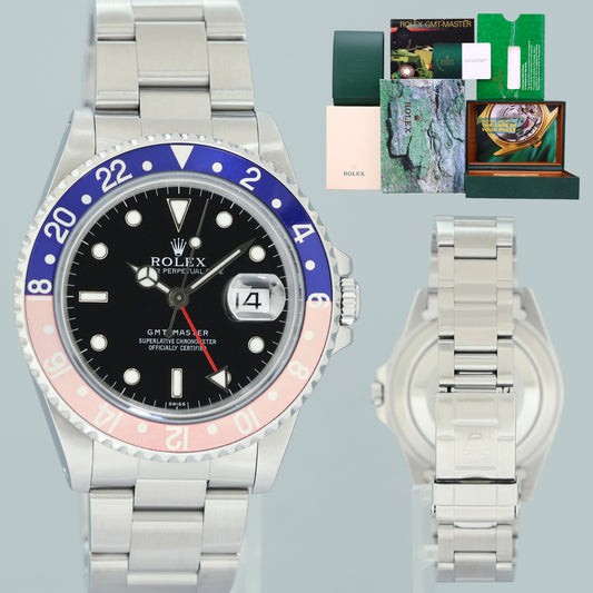 MINT 2025 RSC PAPERS Rolex 16700 GMT-Master Pepsi Blue Red Steel 40mm Watch Box