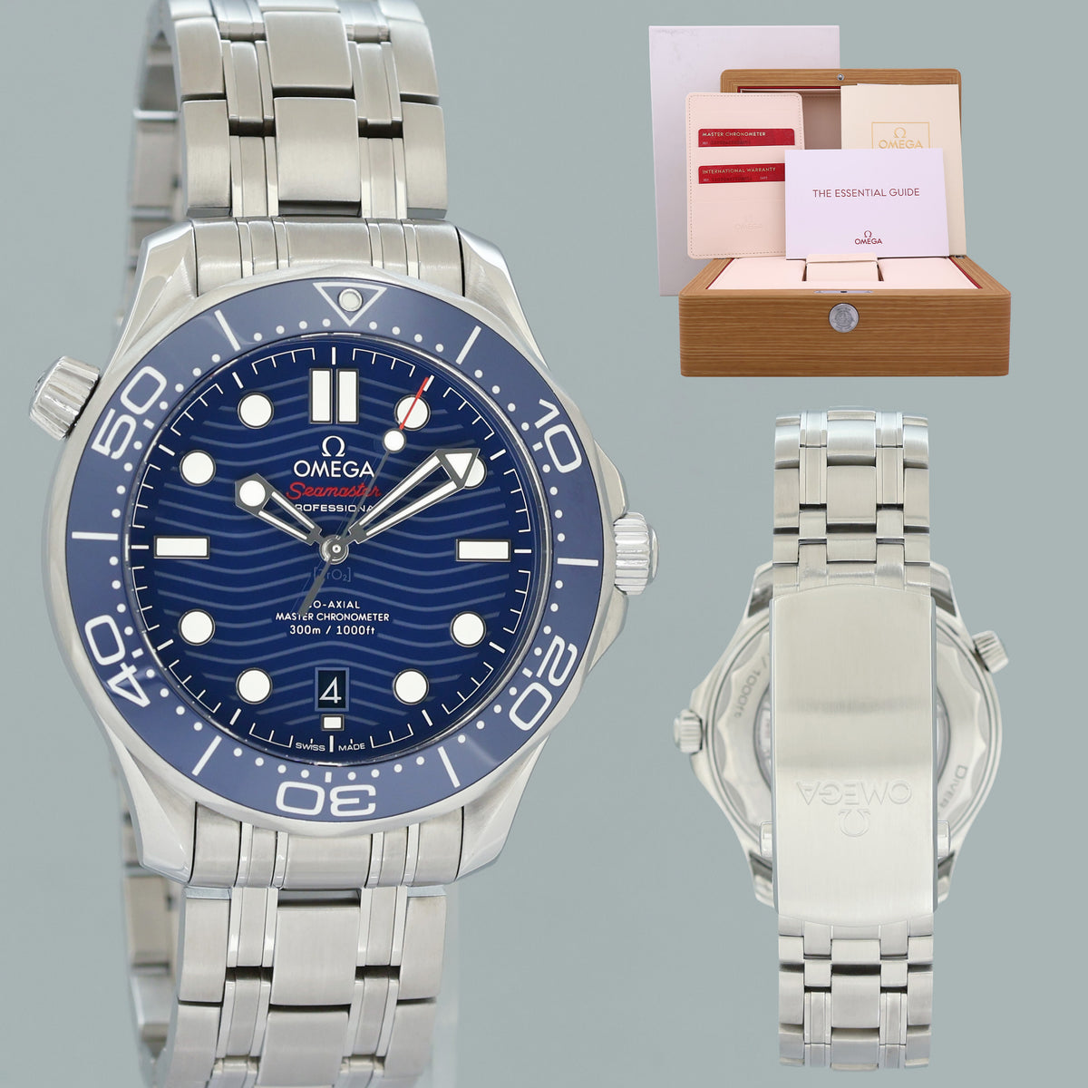 PAPERS MINT Omega Seamaster Diver 210.30.42.20 42 mm Blue Dial Ceramic Steel Watch
