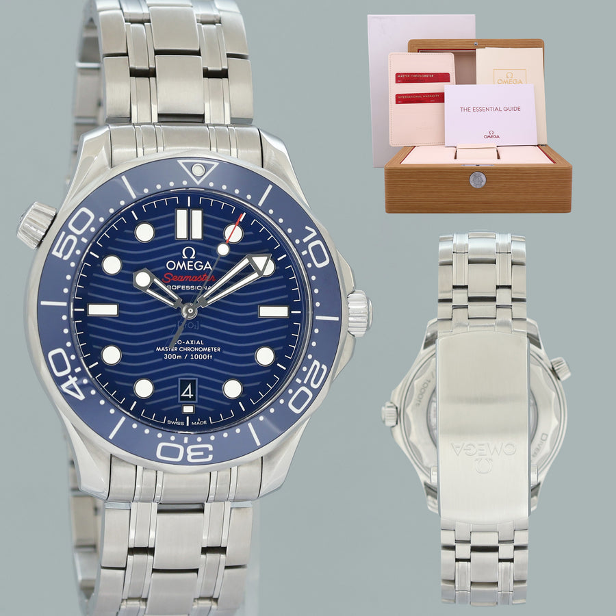 PAPERS MINT Omega Seamaster Diver 210.30.42.20 42 mm Blue Dial Ceramic Steel Watch