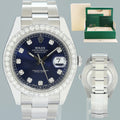 2013 MINT Rolex DateJust II Blue Diamond Bezel 116334 Watch Box
