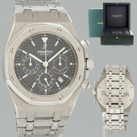 2026 SERVICE MINT Audemars Piguet Royal Oak Blue Stick Chrono 39mm 26300st Watch