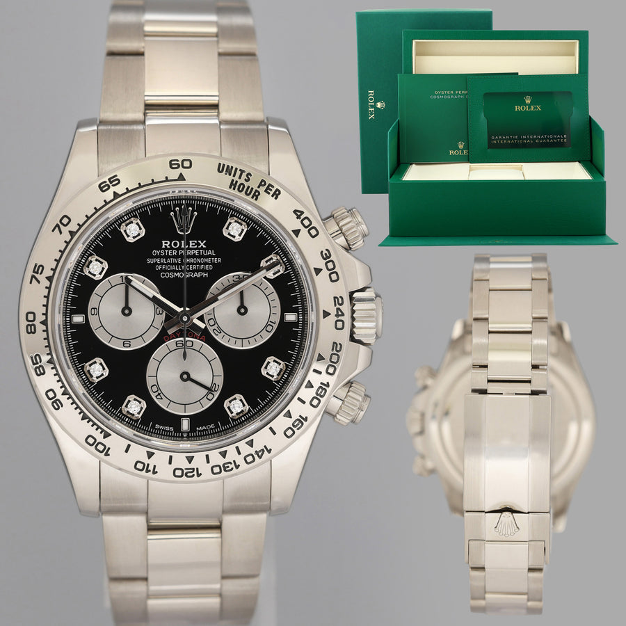 2025 NEW PAPERS Rolex Daytona Black Diamond Chronograph 126509 White Gold Watch