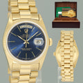 Rolex President Day-Date Blue Stick 18038 Quickset Yellow Gold Watch Box