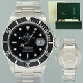 MINT 2009 Rolex 16610LN Submariner Date Stainless Steel Black Watch Box