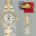 MINT Pearl Diamond Ladies Rolex 26mm DateJust 69173 Two Tone Gold Oyster Watch