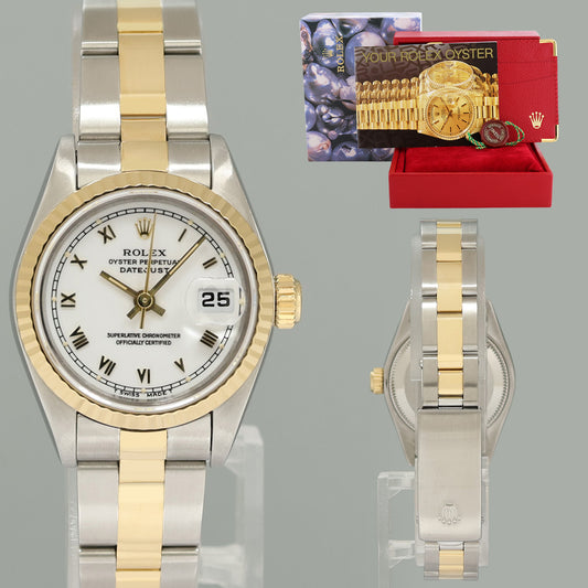 MINT Pearl Diamond Ladies Rolex 26mm DateJust 69173 Two Tone Gold Oyster Watch