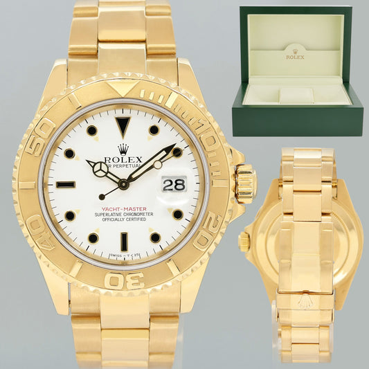 MINT Rolex Yacht-Master Yellow Gold White Sapphire 40mm 16628 40mm Watch Box