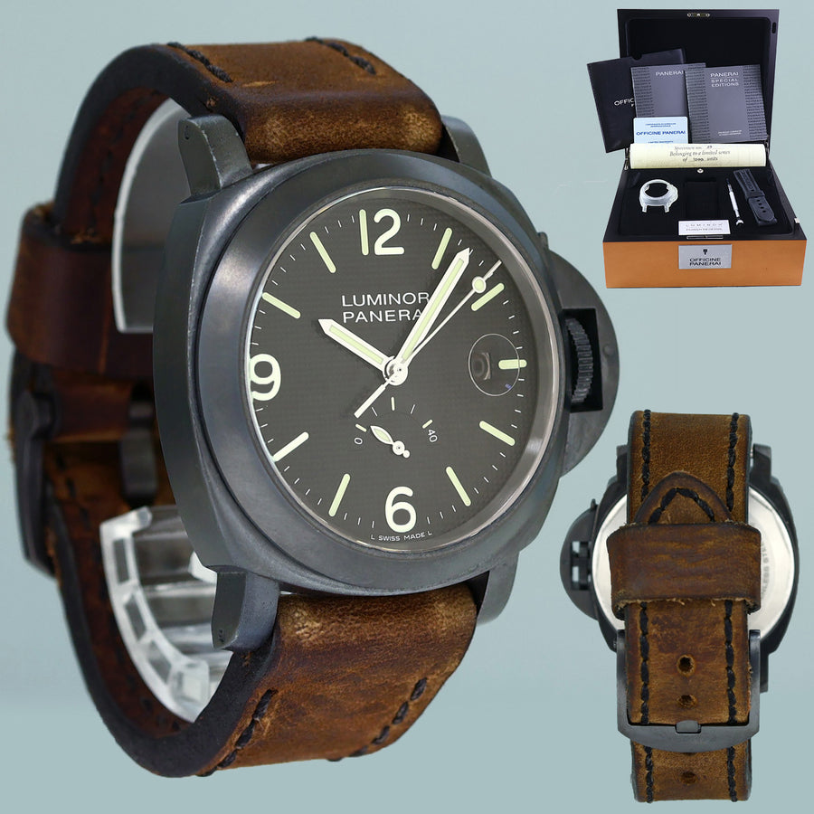 PAPERS Panerai Power Reserve PVD Coated Steel Black 44mm Hobnail L Luminor PAM00028 PAM28