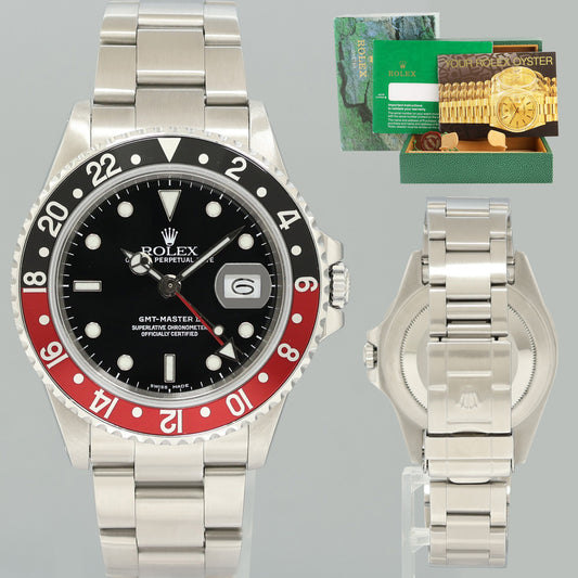 1988 Rolex GMT-Master II 2 Fat Lady Coke Red Steel 16760 40mm Watch Box