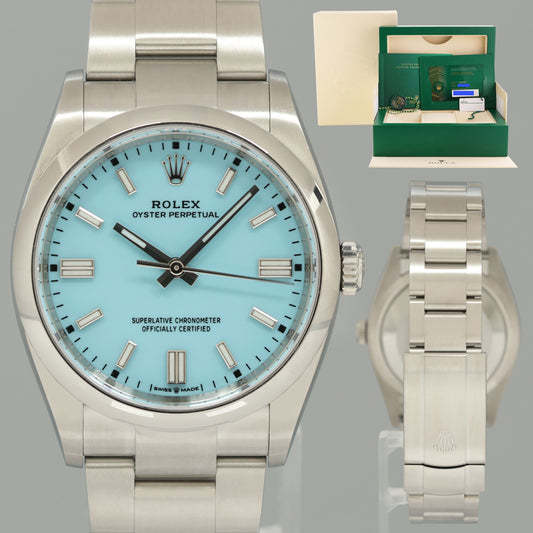2021 NEW PAPERS Rolex Oyster 126000 Perpetual 36mm TIFFANY BLUE Watch Box