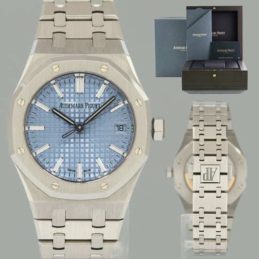 2026 Papers Audemars Piguet Royal Oak Steel 15550ST.OO.1356ST.08 Tiffany Blue Watch
