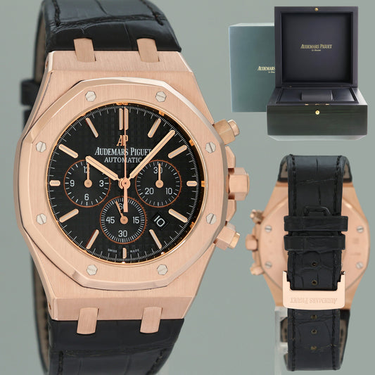 2023 Service Audemars Piguet Royal Oak Leather Chrono 41mm Rose Gold 26320OR Watch