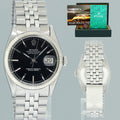 Rolex DateJust 36mm Black Stick 1601 Jubilee Steel Watch Box