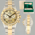 2015 MINT Rolex Daytona 116523 Champagne  Mother of Pearl Yellow Gold Two Tone Watch