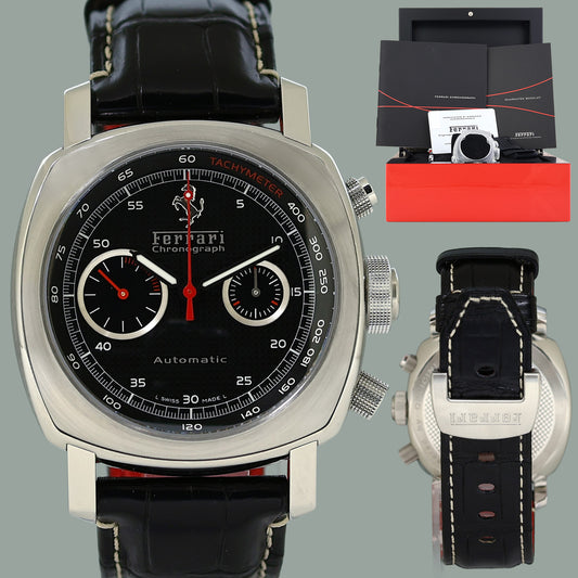 2006 PAPERS Panerai Ferrari FER0004 Steel Chrono Black Dial Watch Box