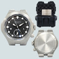 PAPERS Arken 11-22 Titanium Black Dial 12 Hour GMT Strap Dive Watch Box