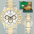 MINT Rolex Daytona 16523 Zenith Two Tone Yellow Gold White Stick Watch Box