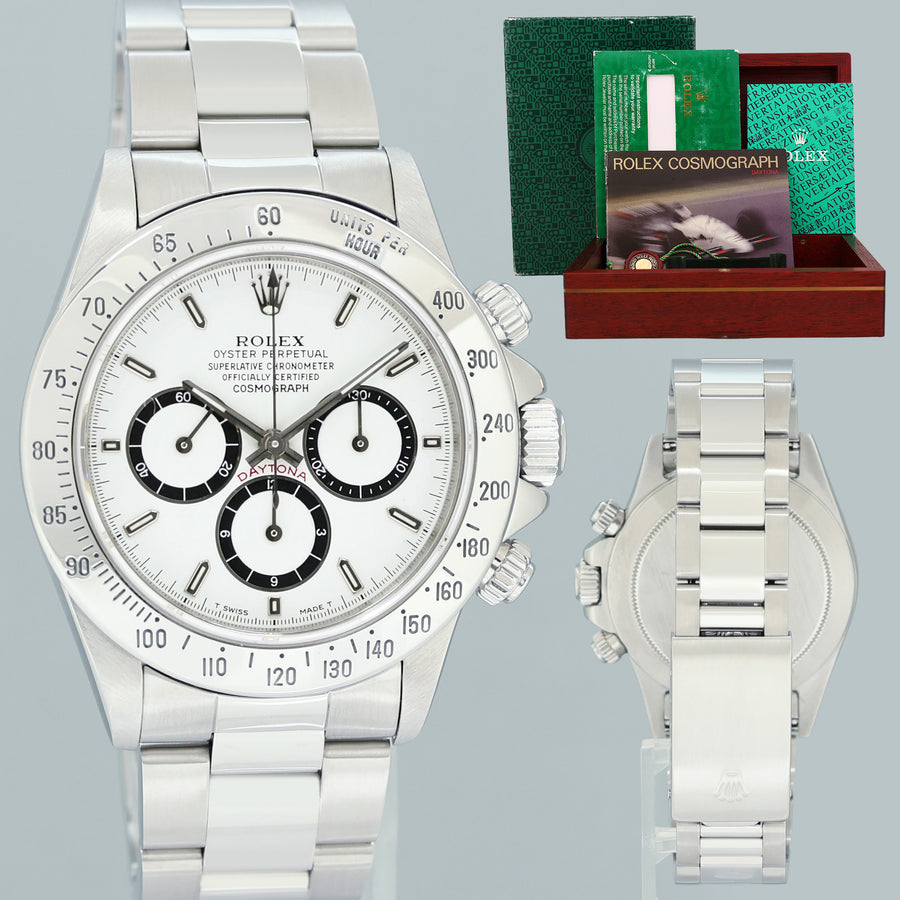 1991 Rolex 16520 Zenith Daytona Tritium White Inverted 6 40mm Chrono Watch Box