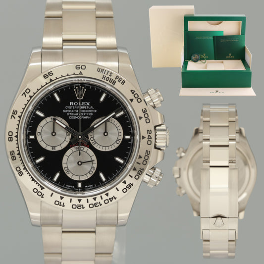 2024 MINT Rolex Daytona Black Baby Lemans 126509 White Gold Chrono 40mm Watch Box