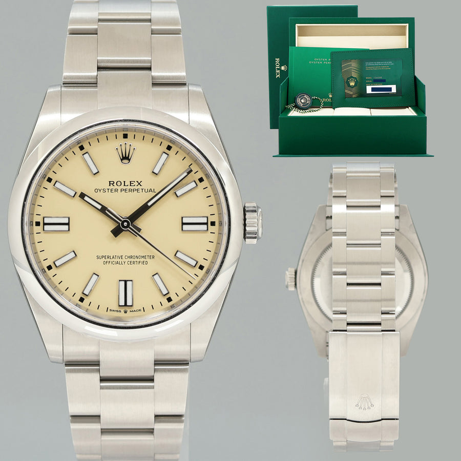 2025 NEW PAPERS Rolex Oyster Beige 134300 Perpetual 41mm Steel Watch Box