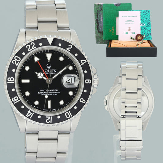 PAPERS 2000 MINT Rolex 16700 GMT-Master Steel Black Insert 40mm Watch Box