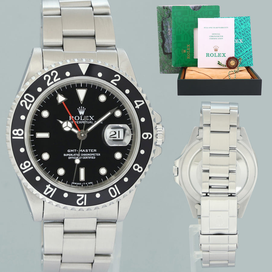 PAPERS 2000 MINT Rolex 16700 GMT-Master Steel Black Insert 40mm Watch Box