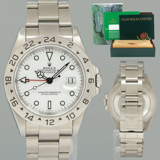 1999 Rolex Explorer II White 16570 40mm Polar Stainless Steel Watch Box