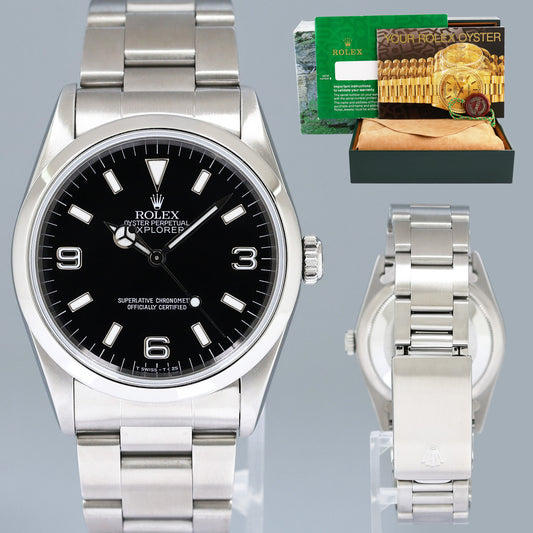 1995 Mint Rolex 14270 Tritium 36mm Explorer Black Dial Watch Box