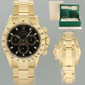 2014 MINT Rolex Daytona 116528 Black Chrono Yellow Gold 40mm Watch Box
