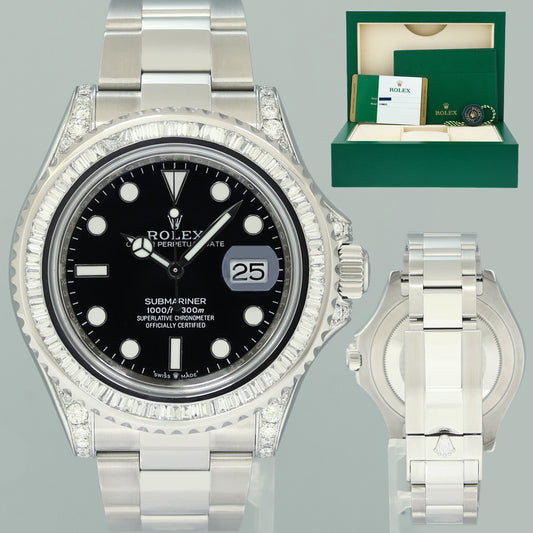 2018 MINT PAPERS Rolex Yacht-Master 116622 Steel Diamond Baguette 40mm Watch Box