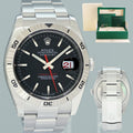 2013 MINT Rolex 116264 DateJust Turn-O-Graph Steel Black Stick White Gold Fluted Watch